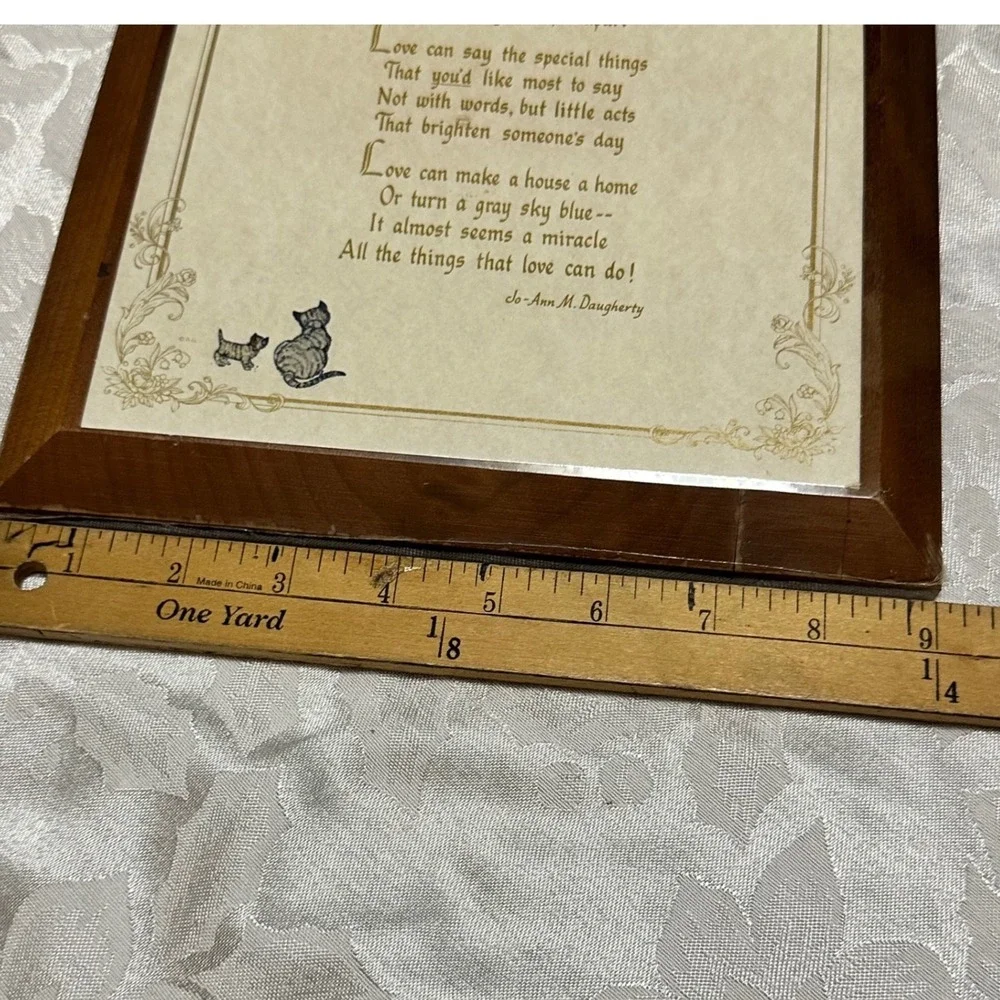 Vintage Holly Hobbie Wood Wall Plaque Brown Vintage 1972 Love Poem Art NIPackage